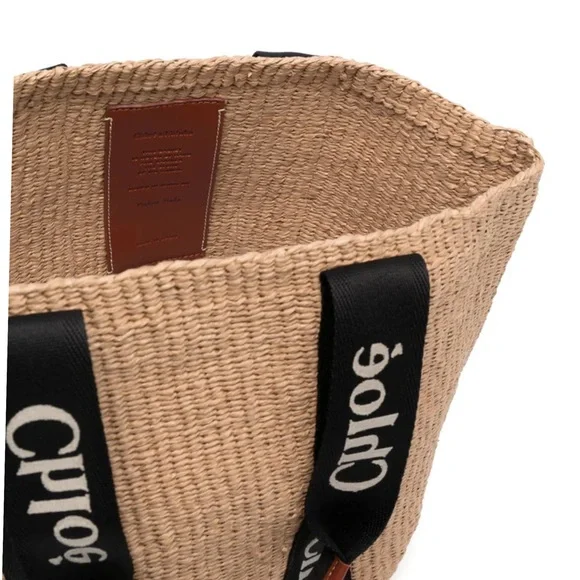 CHLOE Woody raffia tote bag - Picture 4 of 5